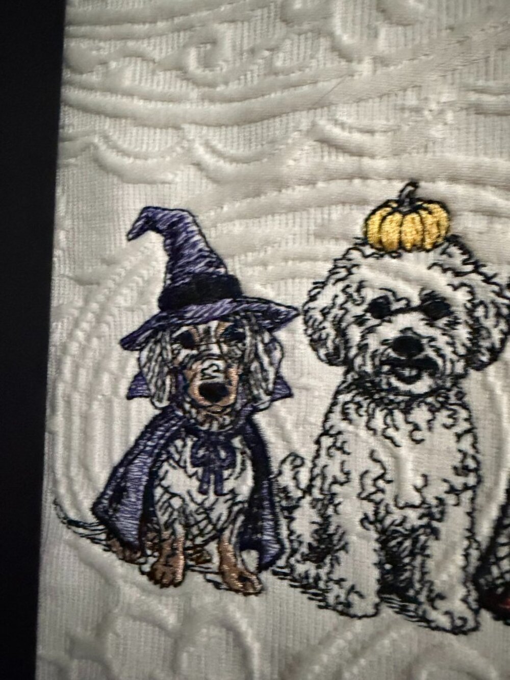 Homemade Halloween Dogs Framed Embroidery Art 11X14 - Picture 4 of 7